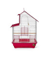 Prevue Pet Single Pk 41614 House Style Keet Cage- Red/White - SP41614-2