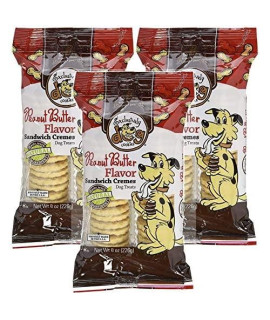 Exclusively Pet 3 Pack of Sandwich Cremes Peanut Butter Flavor Dog Treat Cookies