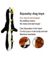 No Stuffing Dog Toys with Squeakers, Durable Stuffingless Plush Squeaky Dog Chew Toy Set ,Crinkle Dog Toy for Medium and Large Dogs, 5 Pack(Squirrel Raccoon Fox Skunk and Penguin), 24Inch