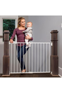 Regalo 2-in-1 Extra Wide Stairway and Hallway Walk Through Baby Safety Gate with Mounting Kit , White , 1 Count (Pack of 1)