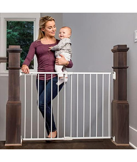 Regalo 2-in-1 Extra Wide Stairway and Hallway Walk Through Baby Safety Gate with Mounting Kit , White , 1 Count (Pack of 1)