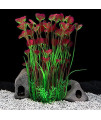 QUMY Large Aquarium Plants Artificial Plastic Fish Tank Plants Decoration Ornament for All Fish (A-Red)