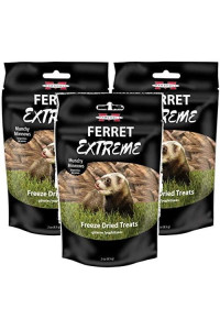 Marshall Pet 3 Pack of Ferret Extreme Munchy Minnows Treats, 0.3 Ounces each, Grain- and Gluten-Free