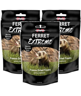 Marshall Pet 3 Pack of Ferret Extreme Munchy Minnows Treats, 0.3 Ounces each, Grain- and Gluten-Free