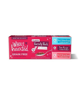 Petco Brand - WholeHearted Grain Free Maritime Delights Flaked Wet Cat Food Variety Pack for All Life Stages, 2.8 oz.