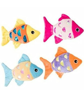 Spot 52075 4.5" Shimmer Glimmer Fish With Catnip Cat Toy Assorted Colors