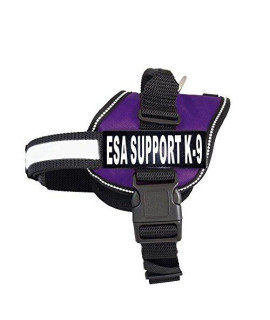 Emotional Support Dog Vest Nylon no-Pull ESA Dog Vest Comes with 2 Reflective ESA Support K9 Interchangeable Patches. Fully Adjustable Reflective Straps with top Handle. XXS-XXL in 3 Colors.