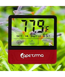 capetsma Fish Tank Thermometer, Touch Screen Digital Aquarium Thermometer with LCD Display, Stick-on Temperature Sensor ensures Optimum Temperature in Terrarium, for Your pet Amphibians and Reptiles