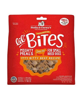 Stella & Chewys Freeze-Dried Raw Lil Bites Itty Bitty Beef Recipe Small Breed Dog Food, 7 oz. Bag (Beef)