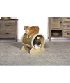 Prevue Pet Products Kitty Power Paws Plush Cozy Tunnel 7383, 17" H, 11 LBS, Khaki / Cream
