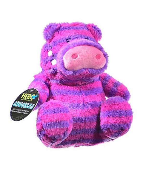 Hero Chuckles, Hippo Plush Dog Toy, Durable Stuffed Animal with 3-in-1 Squeaker