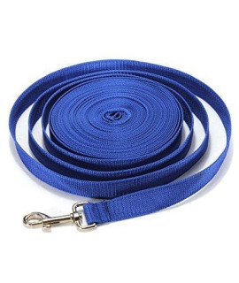 Extra Long Pet Dog Training Leash - 30Ft/40FT/50FT/66FT Dog Obedience Recall Leash Basic Lead Backyard Play Pull Back Rope for Medium and Large Dogs Heavy Duty Nylon Leash (30Ft/9M, Blue)