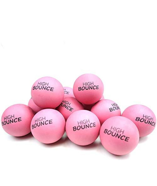 Gosu Toys High Bounce Pinky Ball 2.5 Inch Large Pink Rubber Ball 12 Pack Bundle Multi Purpose Play Soft Ballet Dance Massage Ball Dog Ball