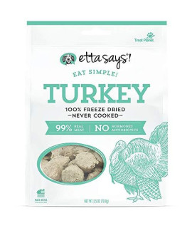 Etta Says Eat Simple Turkey Dog Treats, 2.5 Ounces, Freeze Dried Real Meat, Made in the USA
