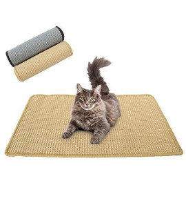 Downtown Pet Supply Natural Cat Scratching Mat with Premium Sisal, Exerciser Mat Toy for Kitty with Non Slip Backing (Oatmeal, Small)