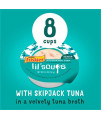 Purina Friskies Natural, Grain Free Senior Broth Wet Cat Food Complement, Lil Soups Skipjack Tuna - (8) 1.2 oz. Tubs