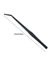 FRUTA Aquarium Tweezers Stainless Steel Curved Tweezer with Carbonation Protection Coating Against Rust Long Reptiles Feeding Tongs for Aquatic Plants Spider Snakes Lizards, 15 inch - Black Curved