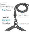 iYoShop Dual Dog Leash, Double Dog Leash, 360 Swivel No Tangle Walking Leash, Shock Absorbing Bungee for Two Dogs, Black, Large (25-150 lbs)