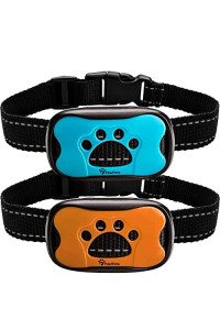 PawPets Anti Bark Collar - No Shock Training Dog Collar - Humane with Vibration and Sound Barking Collar for Small Medium Large Dogs 5-110lbs - 2 Pack - Great as Gift