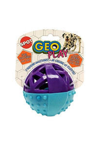 SPOT Geo Play Dual Texture Dog Toy Ball, Assorted