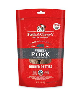 Stella & Chewys Freeze-Dried Raw Purely Pork Dinner Patties Dog Food, 14 oz. Bag