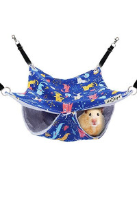 Pet Small Animal Hanging Hammock, Bunkbed Hammock Toy for Ferret Hamster Parrot Rat Guinea-Pig Mice Chinchilla Flying Squirrel Sleep Nap Sack Cage Swinging Bed Hideout (Small Cat Pattern)
