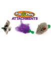 Allstar Innovations Use with The Pop N Play; 3 Replacement Cat Toy Attachments; Includes One Mouse, One Fish and One Feather. Pets Know Best