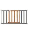 Summer West End Safety Baby Gate, Honey Oak Stained Wood with Slate Metal Frame 
