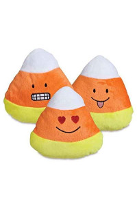 Grriggles Emoji Candy Corn Plush Halloween Dog Toys (Grin)