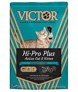 VICTOR Hi-Pro Plus, Active Cat & Kitten, Dry Cat Food, 5-lb Bag