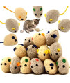 Youngever 20 Pcs Cat Toys, Catnip Mice, Cat Mouse Toys, Catnip Cat Toys, Interactive Play for Cat, Puppy, Kitty, Kitten (Grey)