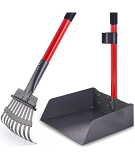 Pawler Dog Pooper Scooper for Large & Small Dogs - Heavy-Duty, Metal and Aluminum Poop Scoop Set with Rake and Tray - Use on Grass, Dirt or Gravel - Pet Supplies