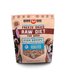 Boss Dog Brand Complete & Balanced Freeze Dried Raw Diet for Dogs 12oz Bag (Fish)