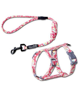 Touchcat Radi-Claw Durable Cable Cat Harness and Leash Combo, Small, Pink