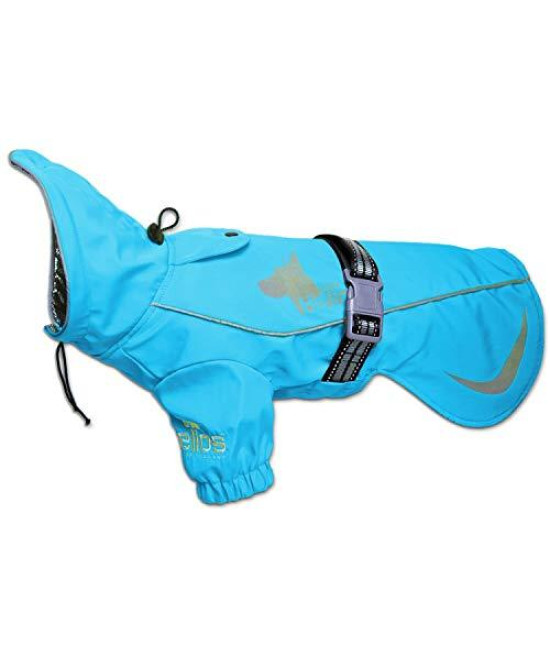 Dog Helios Ice-Breaker Extendable Hooded Dog Coat w/ Heat Reflective Tech, Medium, Blue