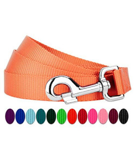 Country Brook Petz - Vibrant 15 Color Selection - Heavyduty Doublehandle Nylon Leash (6 Foot, 1 Inch Wide, Mango)