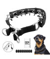 Prong Dog Training Collar with Protector, Steel Chrome Plated Dog Prong Collar, Pinch Collar for Dogs (L-21.6 inch, 16''-20'' Neck, Black)