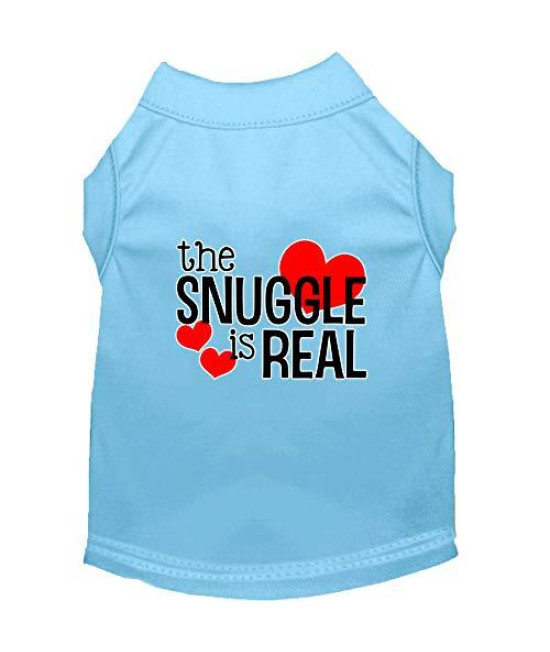 Mirage Pet Product The Snuggle is Real Screen Print Dog Shirt Baby Blue Sm