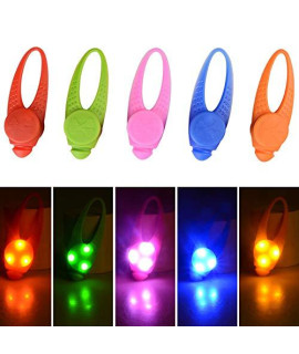 5-Pack LED Light Up Dog Collar Light, Waterproof Dog Cat Pet Safety Strobe Harness Leash Necklace Lights for Large Medium Small Dogs at Night Time Walking Camping Warning Reflective Gear Accessories