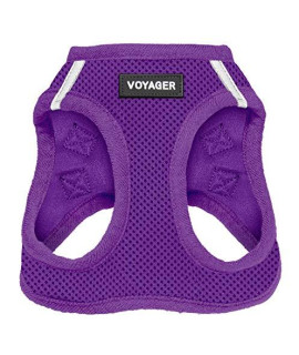 Voyager Step-in Air Dog Harness - All Weather Mesh Step in Vest Harness for Small and Medium Dogs by Best Pet Supplies - Purple (Matching Trim), M