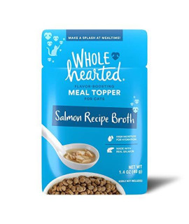 Petco Brand - WholeHearted Salmon Recipe Broth Flavor-Boosting Wet Cat Meal Topper, 1.4 oz., Case of 12, 12 X 1.4 OZ