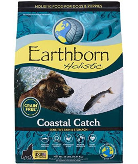 Earthborn Holistic Coastal Catch Dry Dog Food - with Herring Protein - Grain Free - Made in USA, 25 lb