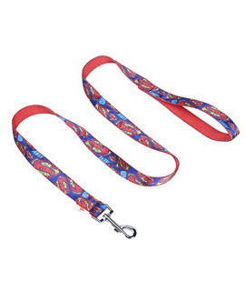 DC Comics Superman 6 Foot Dog Leash (72 inch) | Cute Red and Blue Dog Leash Easily Attaches to Any Dog Collar or Harness | 6 Ft Dog Leash with Superman Design