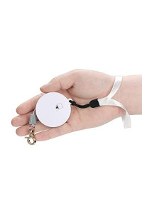 Retractable Dog Leash for Small Dogs Cats up to 11lbs with 6.5ft Anti-Pull Strong Nylon Tape, Hands Free, Mini and Portable Walking Leash with Wrist Strap, One-Hand Brake, White Round