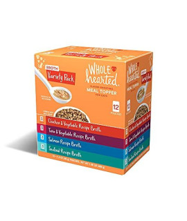 Petco Brand - WholeHearted Flavor-Boosting Wet Cat Meal Topper Broths Variety Pack, 1.4 oz., Count of 12