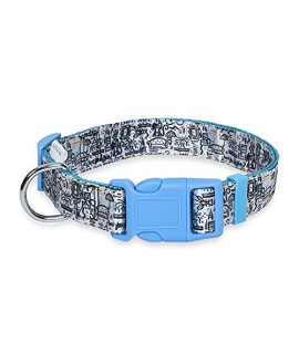 Friends TV Show City Doodle Dog Collar for Small Dogs, Small (S) | Blue Small Dog Collar, Cute Dog Collar with D-Ring | Dog Apparel & Accessories Friends Merch for Dogs from Friends TV Show