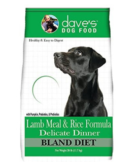 Dave's Pet Food Bland Lamb & Rice Delicate Dinner, Dry Dog Food, 26 lbs