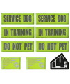 14er Tactical Reflective Service Dog Patches (9-Pack) | Hook & Loop, 6inch x 2inch Embroidery & High Visibility | Perfect for Harness, Vest, Collar, Leash, in Training, Do Not Pet Regular