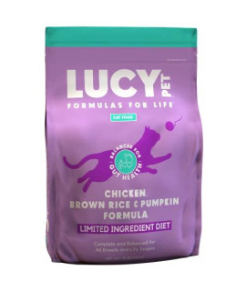 Lucy Pet Products Pet Chicken, Brown Rice & Pumpkin, LID Cat Food 4lb
