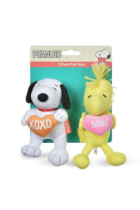 Peanuts Dog Toys Snoopy 2pc Valentines Plush Squeakers| 6